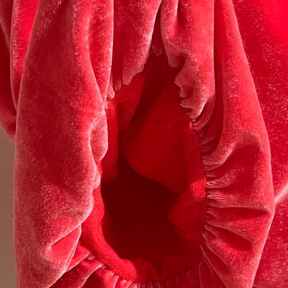 Free People Pink Velvet Ruched V-Neck Top - Size Large - Picture 3 of 5